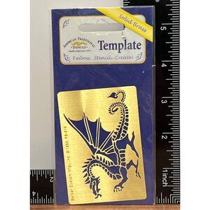 NEW 1983 Fs-819 Brass Dragon Embossing Stencil American Traditional Stencil